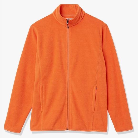 IZOD orange fleece sweatshirt sweater hoodie casual sport winter zipper - Picture 1 of 8